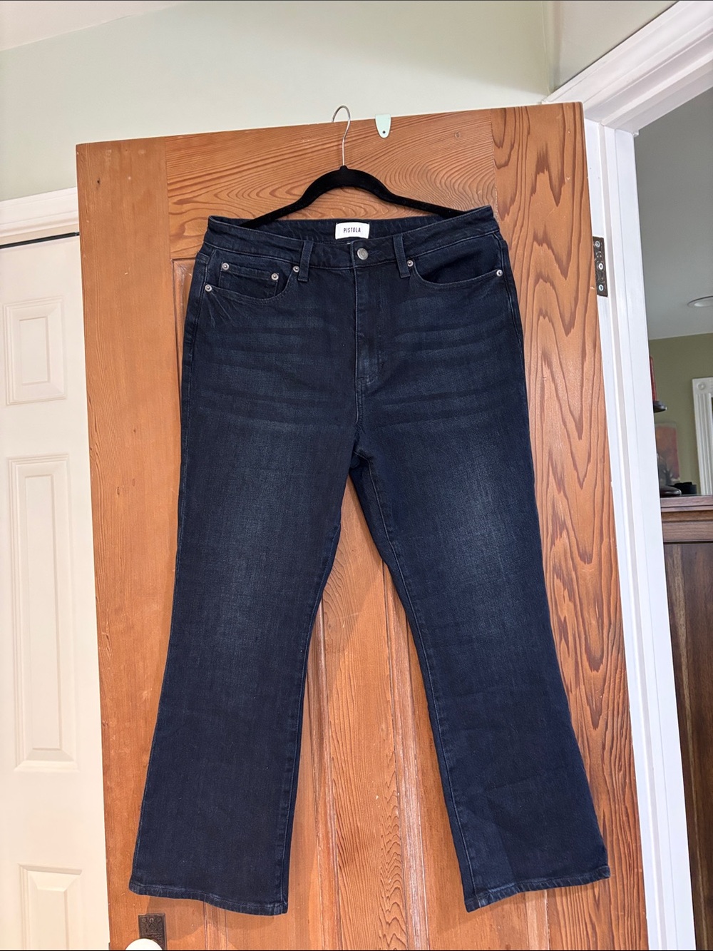 Pistola Dark Blue Straight Leg High Rise Jeans Size 31